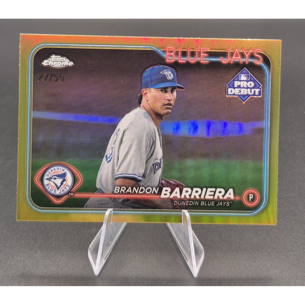 2024 Topps Brandon Barriera #PDC-68 Gold Refractor /50 Blue Jays Pro Debut